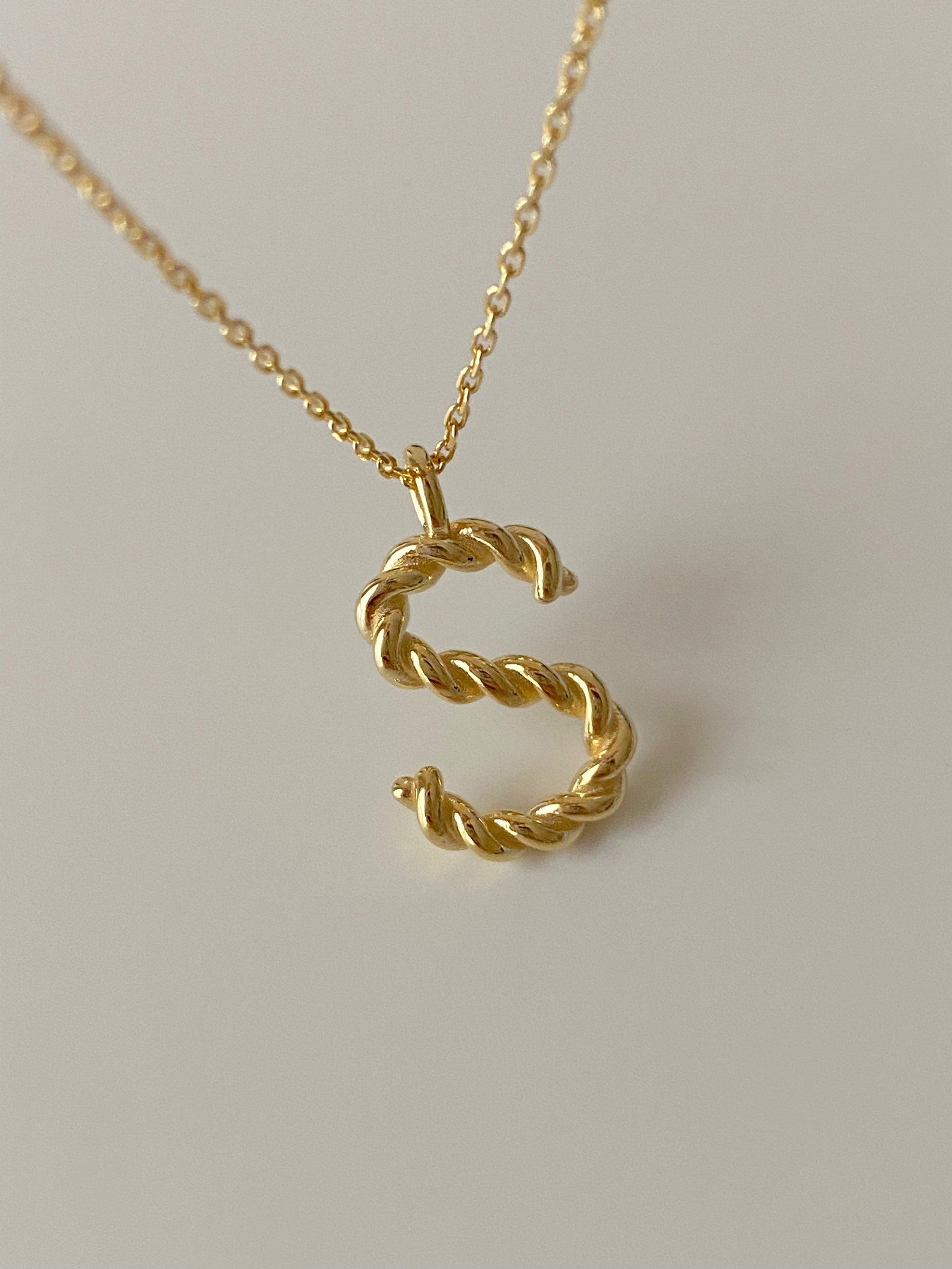 Personalized Gold Initial Twist Necklace