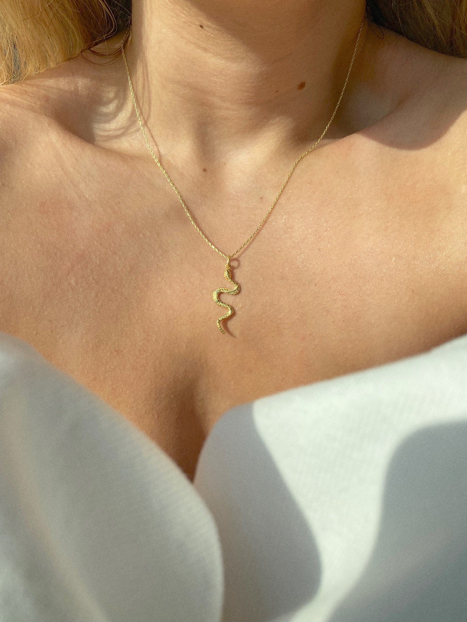 Sterling Silver Snake Necklace for Her