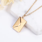 Personalized Letter Envelope Pendant Necklace