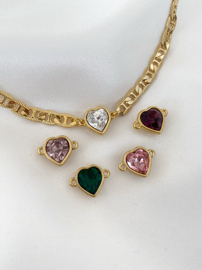 14k Gold Diamond Heart Choker Necklace