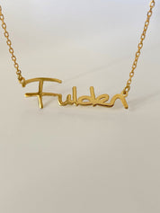 Personalized Cursive Name Necklace in Gold