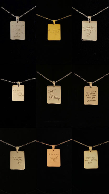 Personalized Handwriting Necklace in 14k Gold