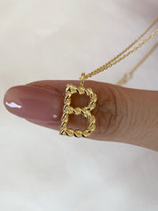 Personalized Gold Initial Twist Necklace