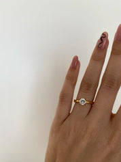 Personalized Solitaire Diamond Ring in Silver