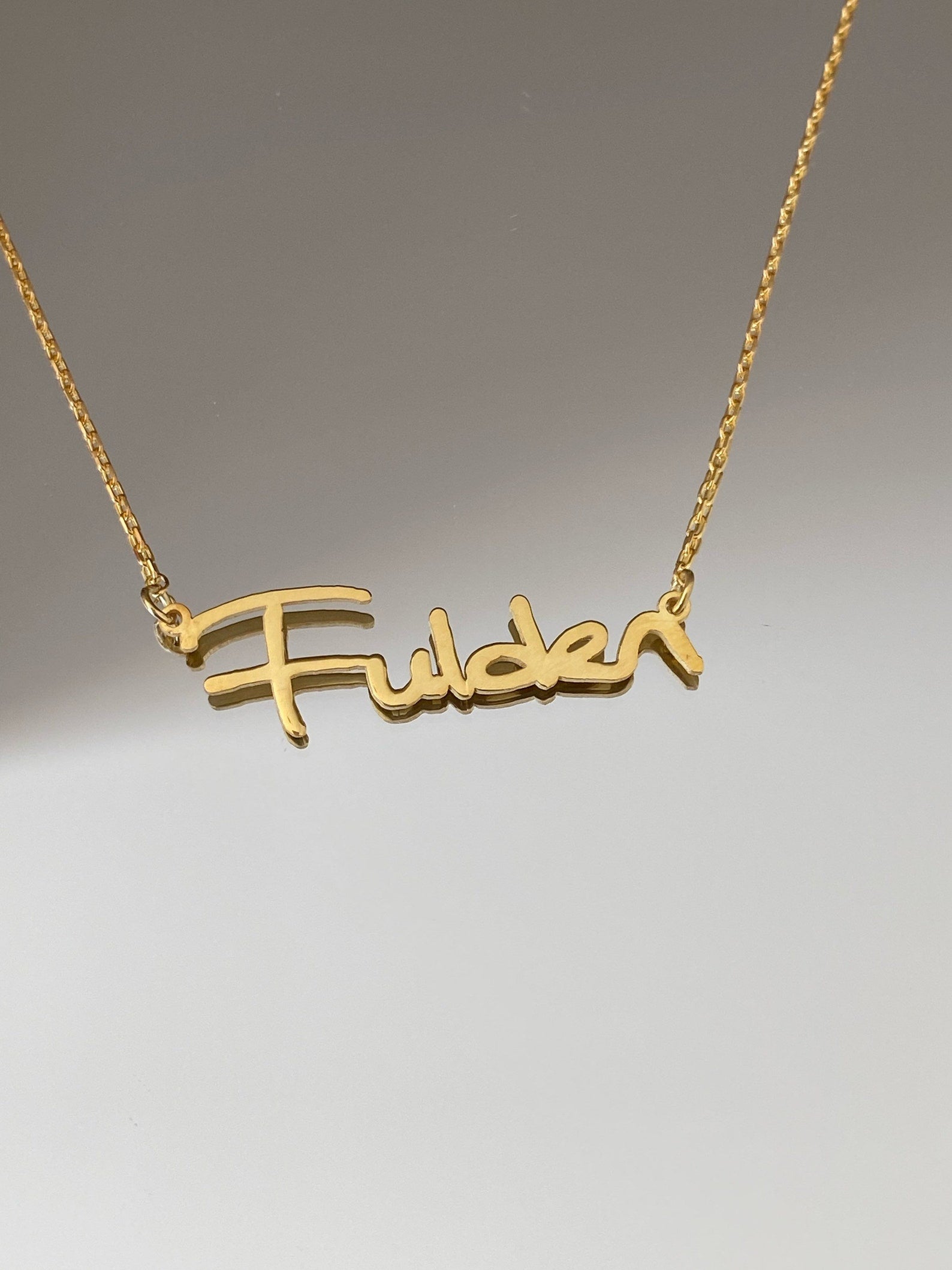 Personalized Cursive Name Necklace in Gold