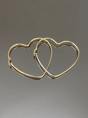 Heart Shaped Silver Hoop Earrings