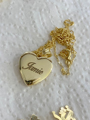 Custom 14k Gold Heart Locket Necklace