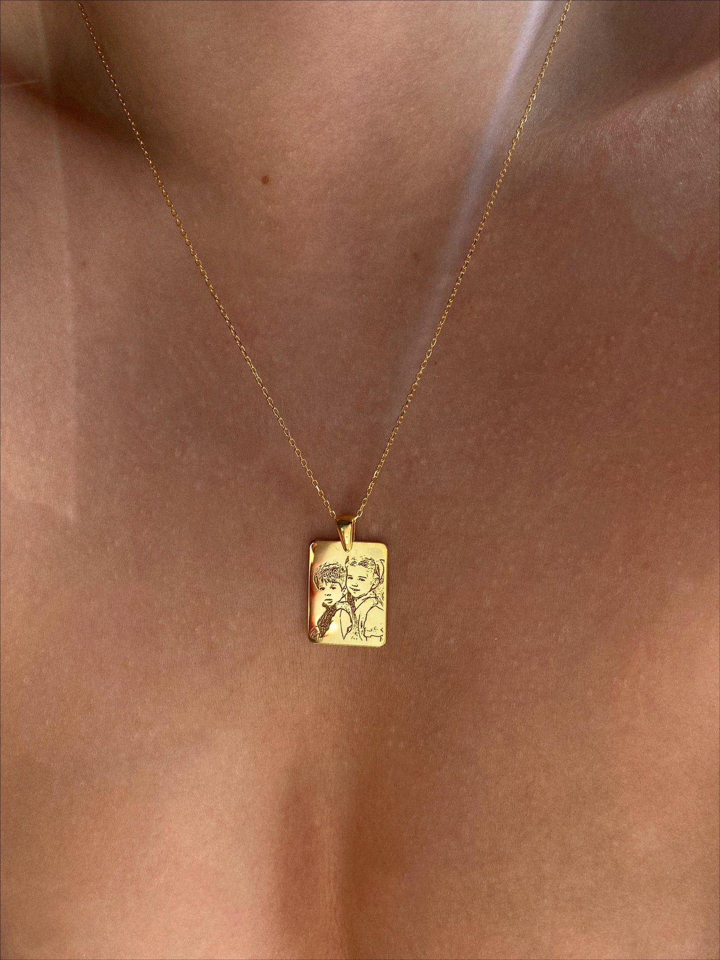 Custom Engraved 14k Gold Necklace