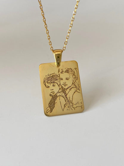 Custom Engraved 14k Gold Necklace