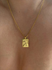 Custom Photo Engraved Gold Necklace