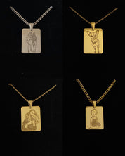 Custom Photo Engraved Gold Necklace