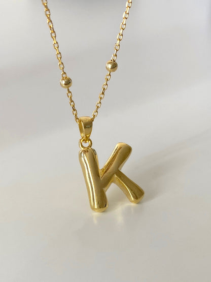 Personalized 14k Gold Balloon Letter Necklace