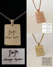 Custom Handwriting Gold Necklace Gift