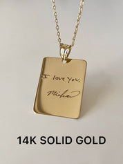 Custom Handwriting Gold Necklace Gift