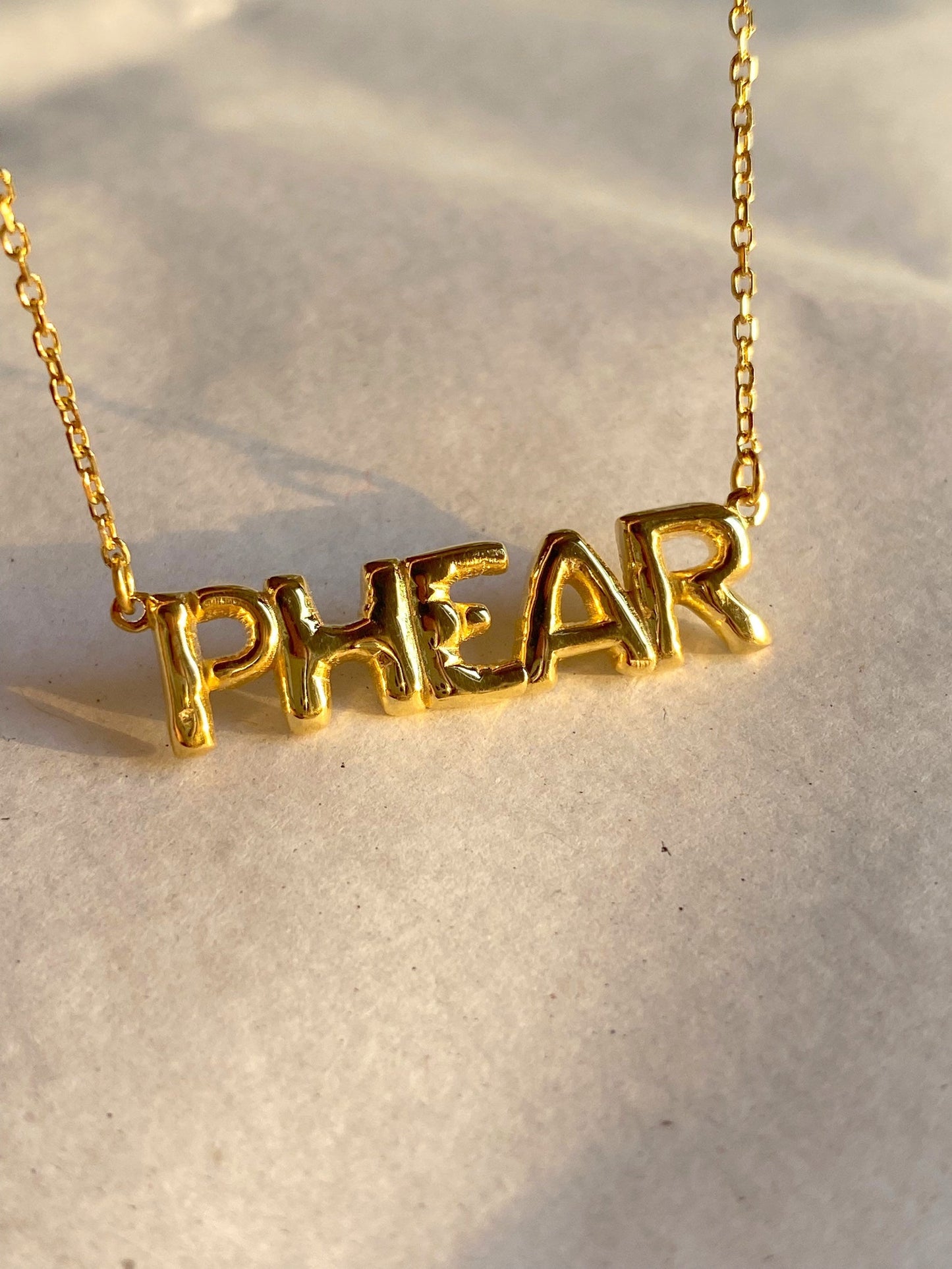 Personalized 14k Gold Bubble Name Necklace