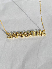 Personalized Gold Balloon Name Necklace