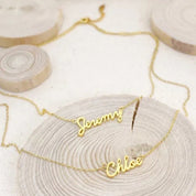 Personalized Layered Name Necklace in Gold