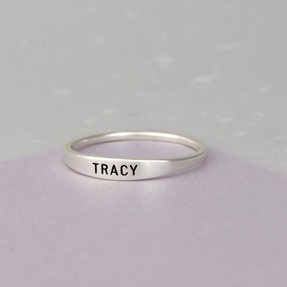 Personalized Thin Name Ring for Women