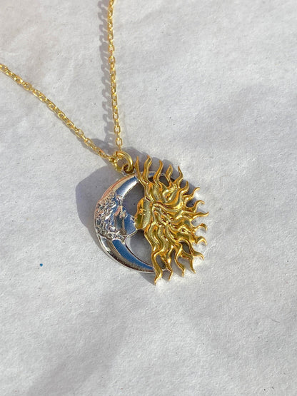 Celestial Moon and Sun Necklace