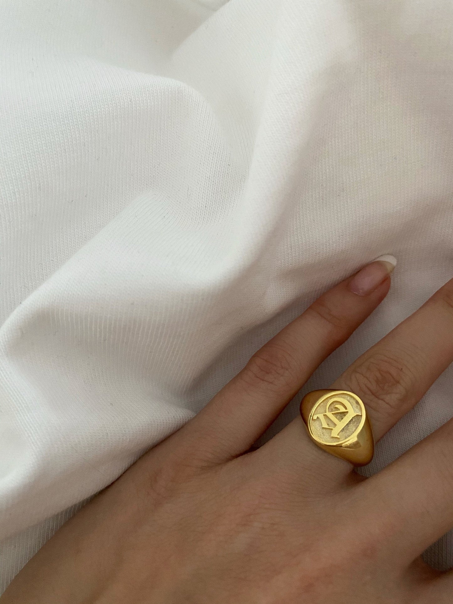 Custom Initial Signet Ring