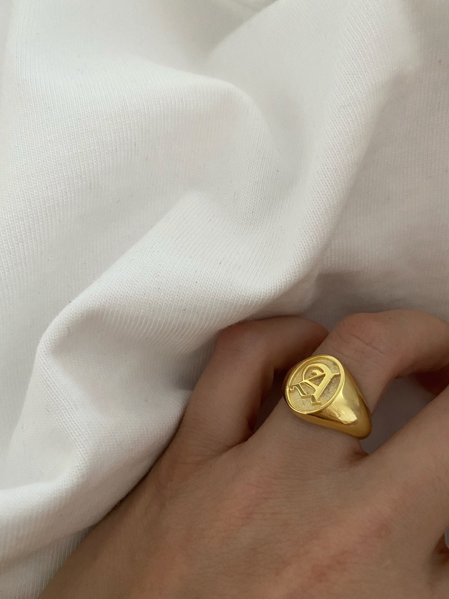 Custom Initial Signet Ring