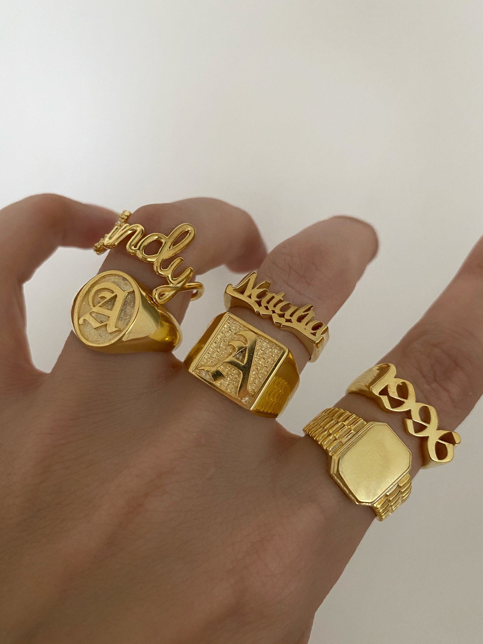 Personalized Initial Letter Ring