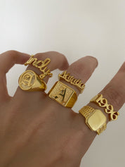 Personalized Initial Letter Ring