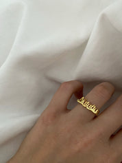 Personalized Dainty Silver Name Ring