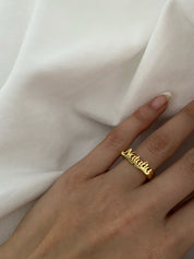 Personalized Dainty Silver Name Ring