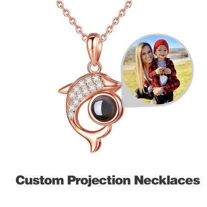 Custom Photo Dolphin Projection Necklace