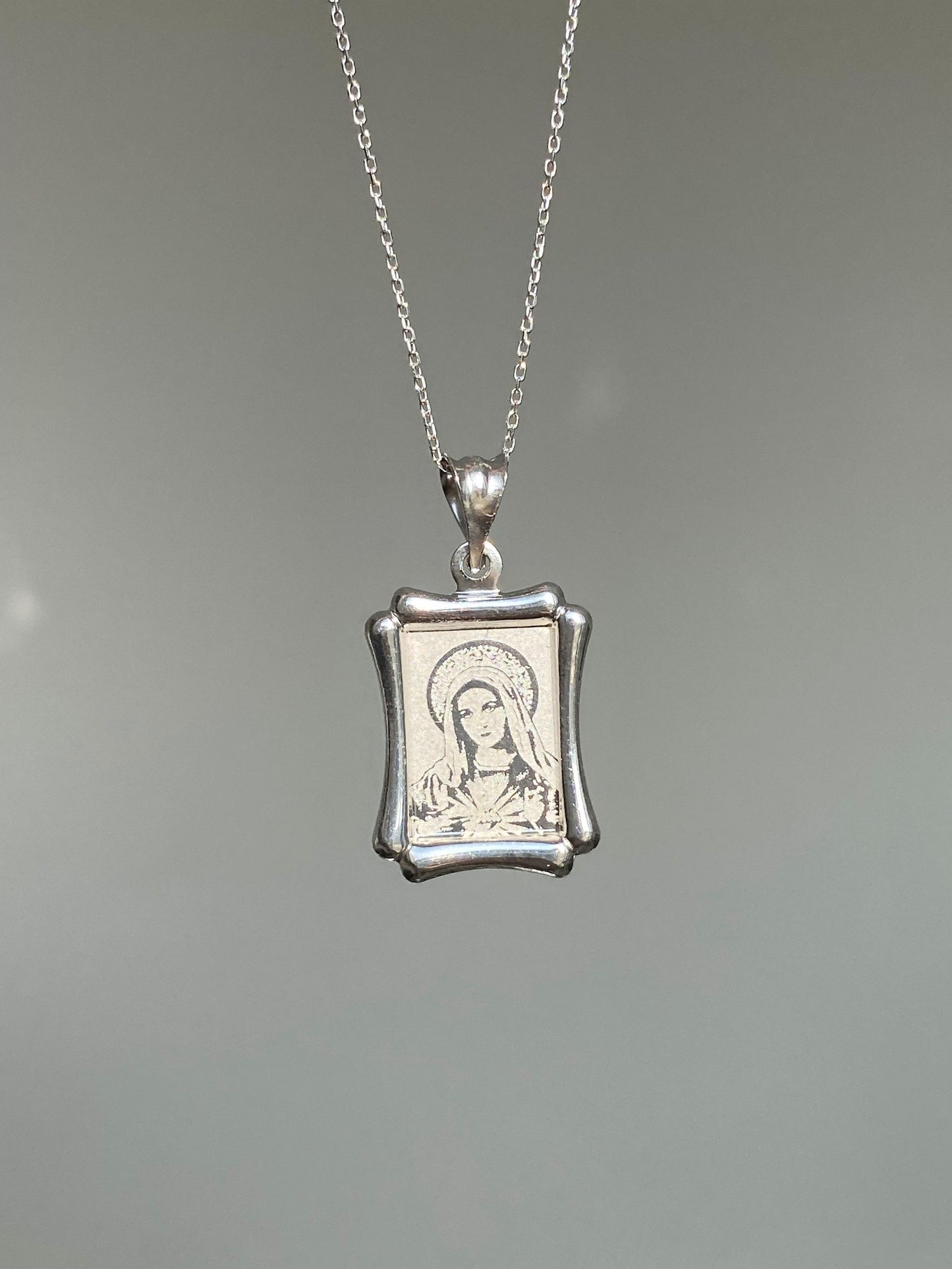 Sterling Silver Virgin Mary Necklace