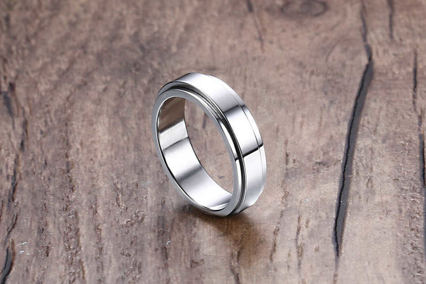 Personalized Titanium Steel Spinner Ring