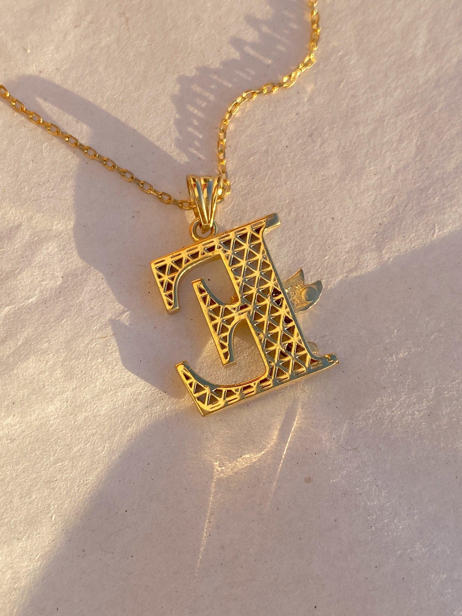 Personalized Gold Angel Initial Necklace