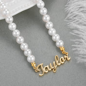 Personalized Pearl Name Pendant Necklace