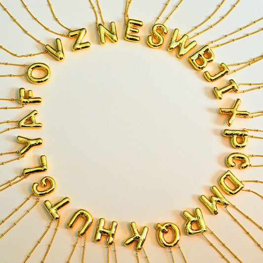 Personalized Gold Balloon Letters Necklace