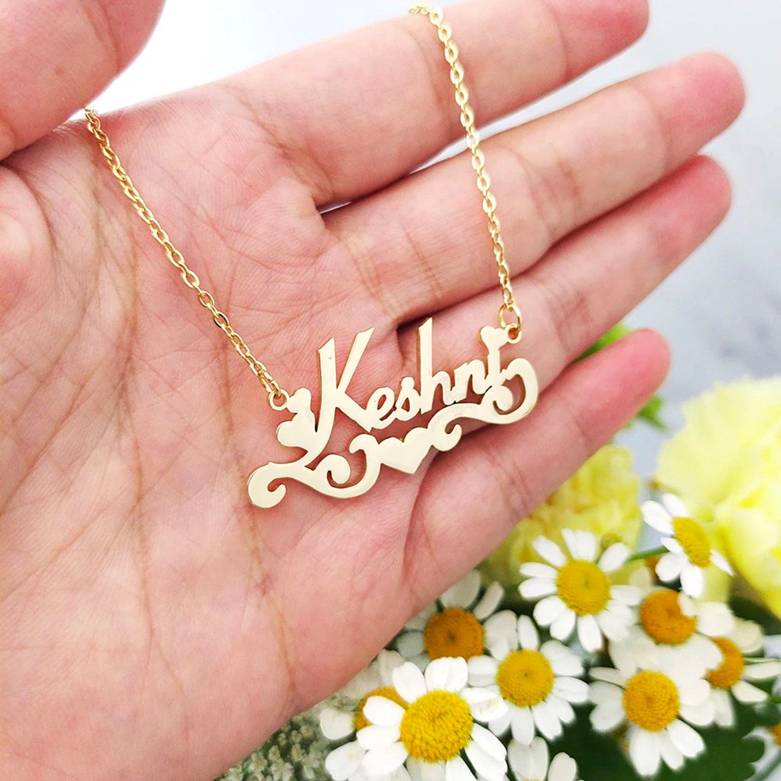 Personalized Gold Name Necklace for Women