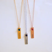 Personalized Birthstone Bar Necklace for Women