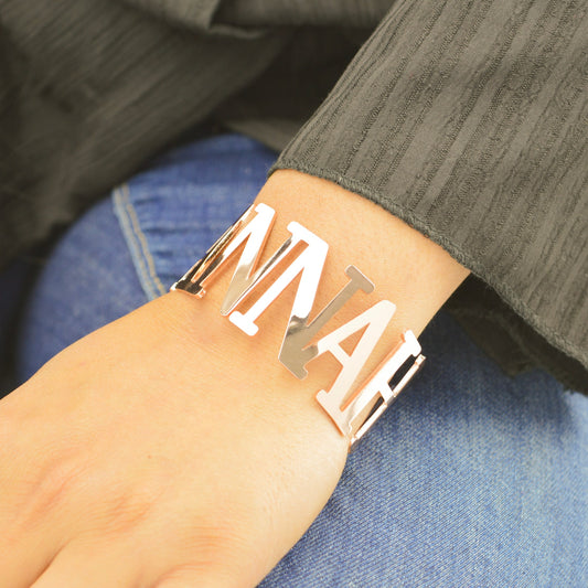 Personalized Adjustable Name Cuff Bracelet