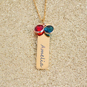 Personalized Birthstone Bar Necklace for Women