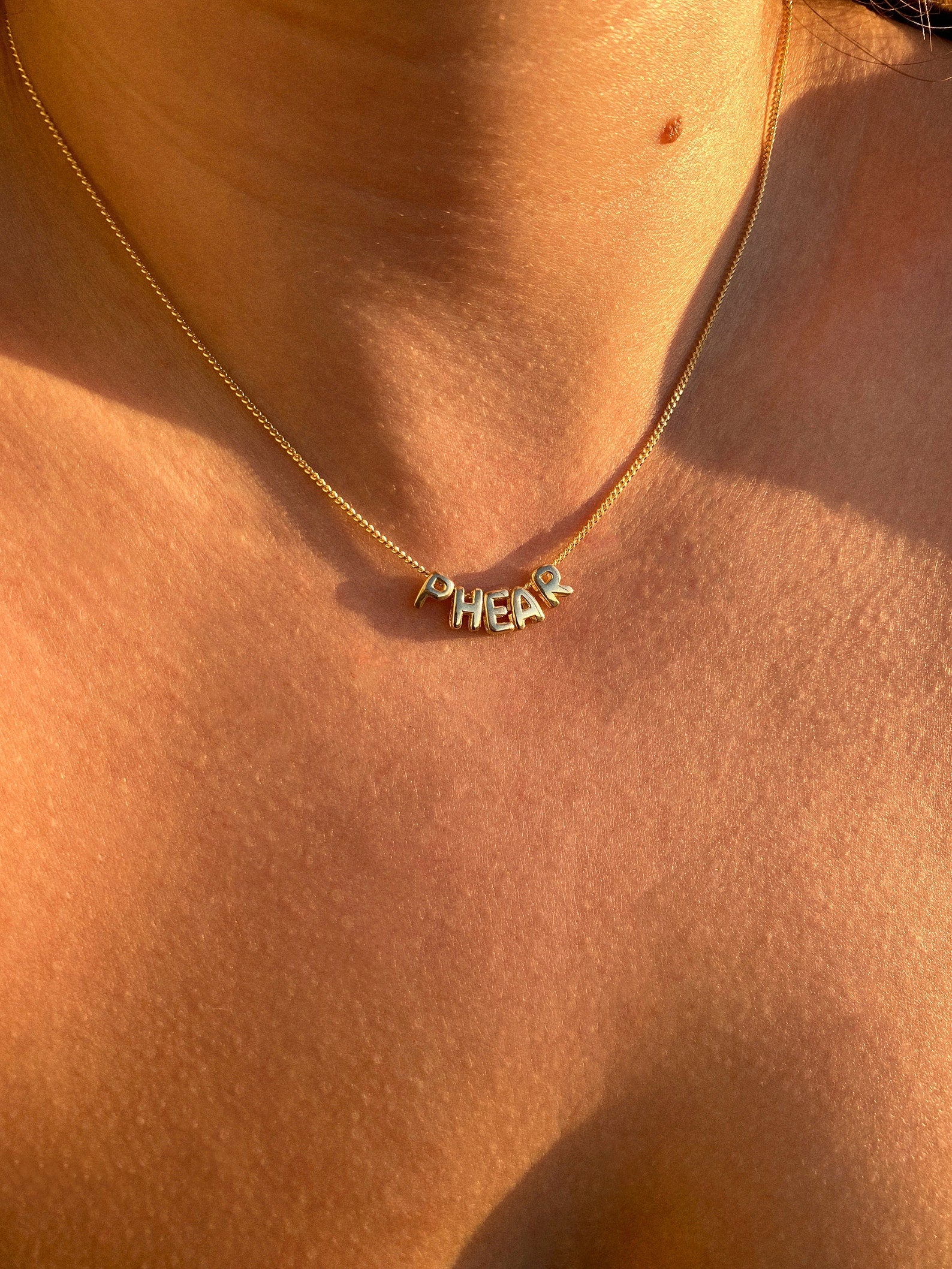 Custom 3D Letter Necklace for Her