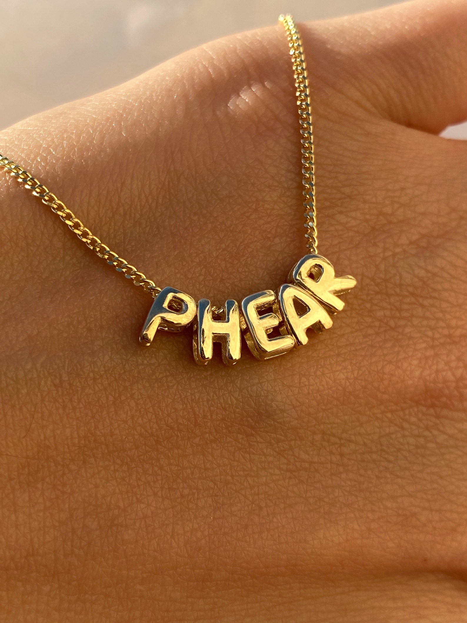 Custom 3D Letter Necklace for Her