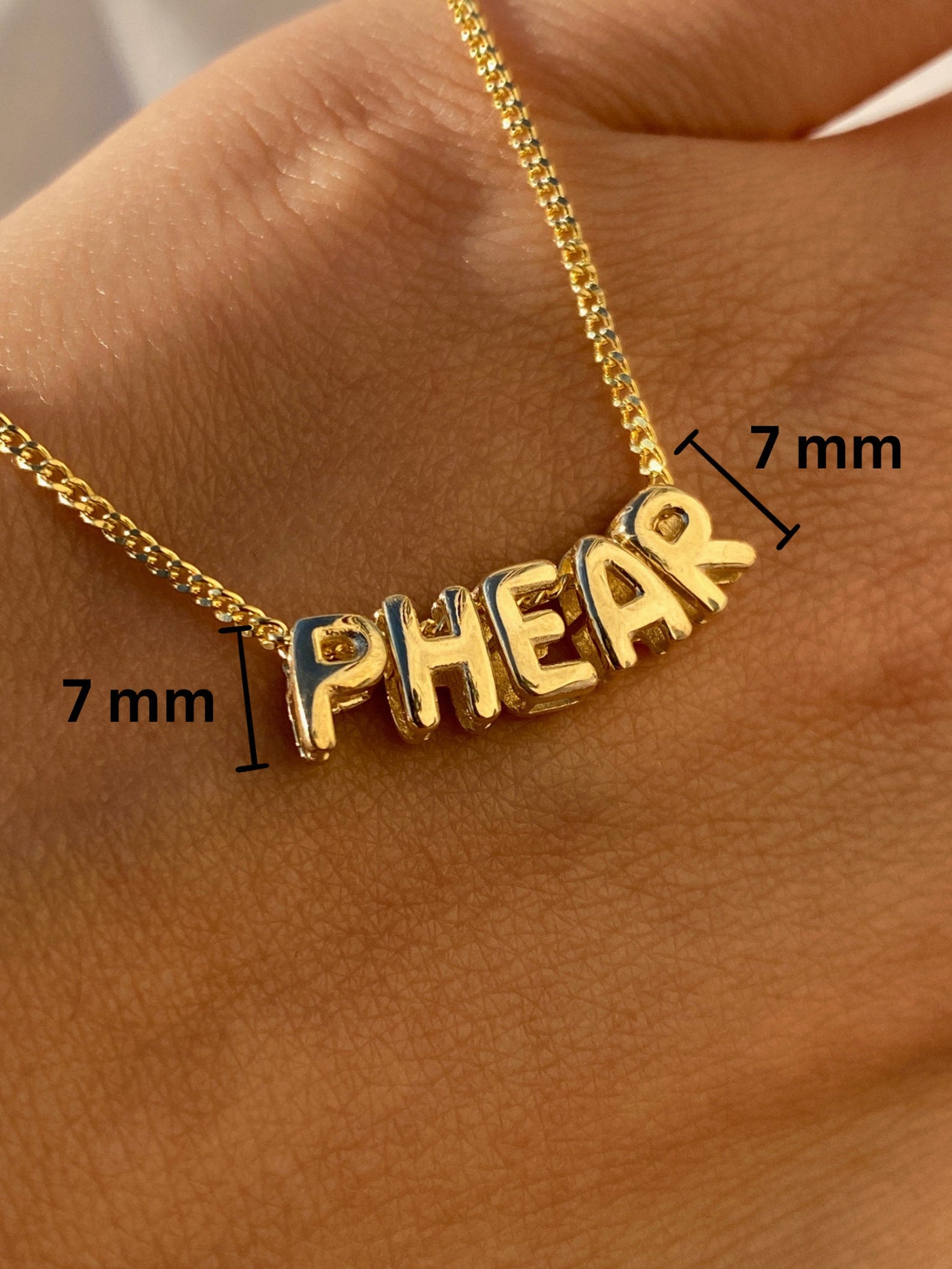 Custom 3D Letter Necklace for Her