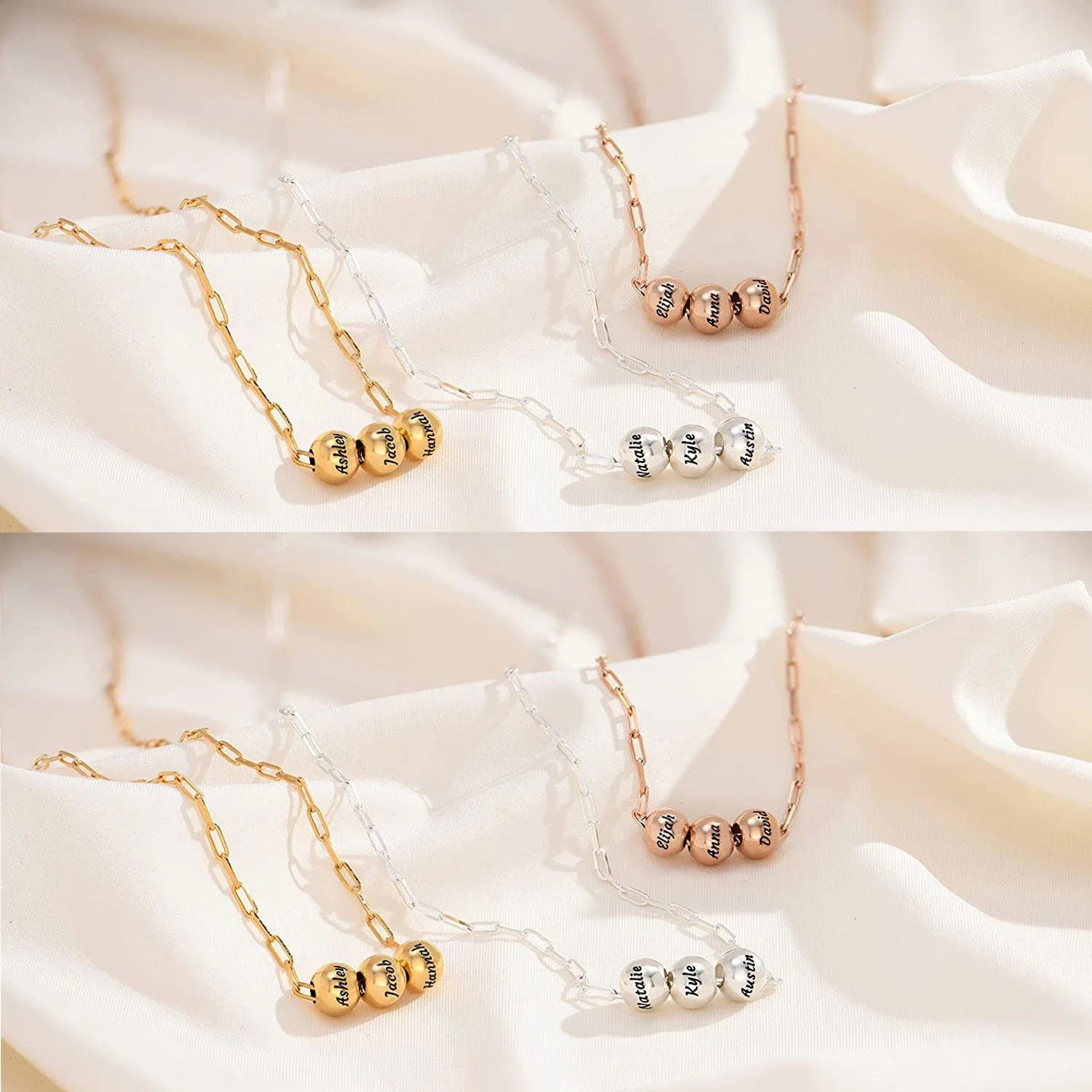 Personalized Beaded Name Necklace for Her