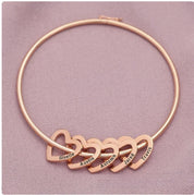 Personalized Name Bangle with Hearts