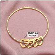 Personalized Name Bangle with Hearts