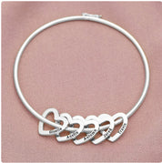 Personalized Name Bangle with Hearts