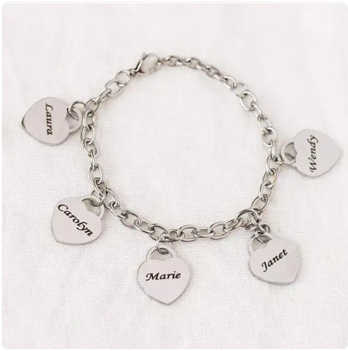 Personalized Heart Name Bracelet