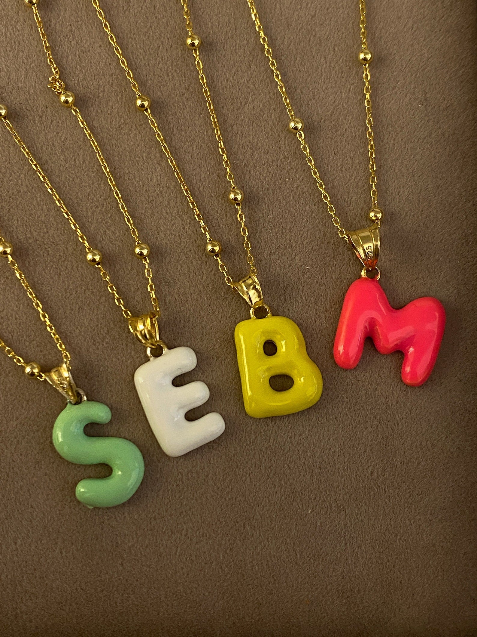 Colorful Initial Pendant Necklace