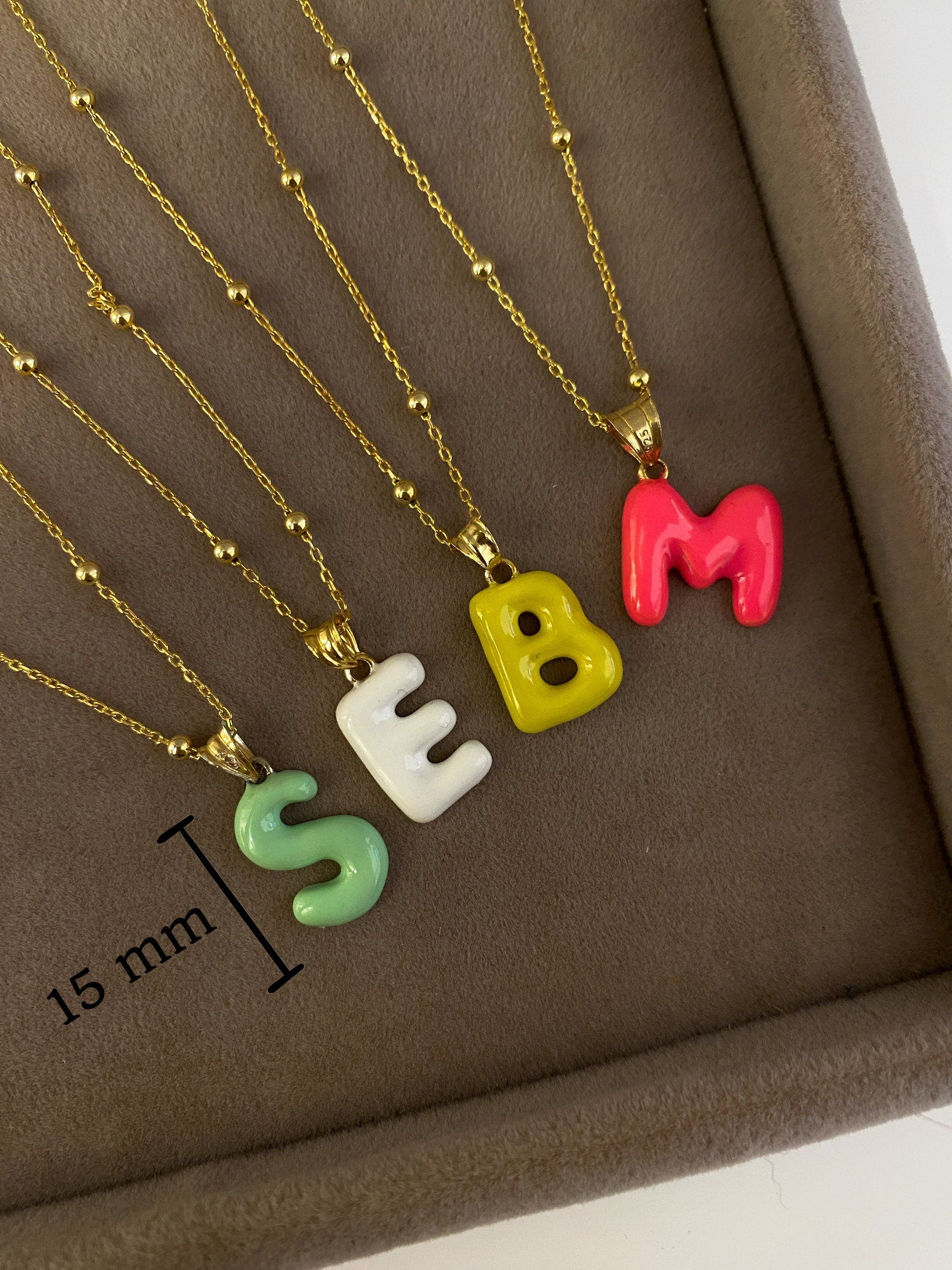 Colorful Initial Pendant Necklace