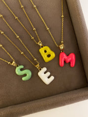 Colorful Initial Pendant Necklace